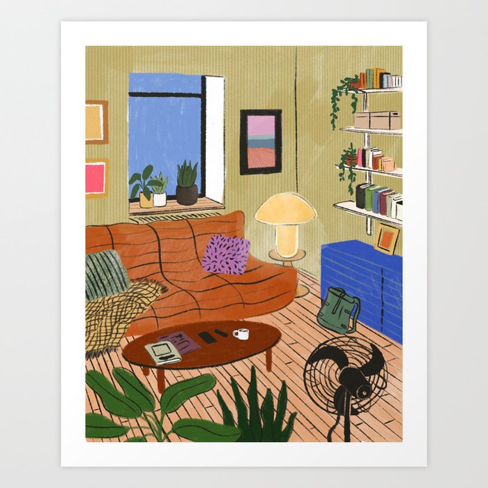 Living Room Drawing 14 Art Print