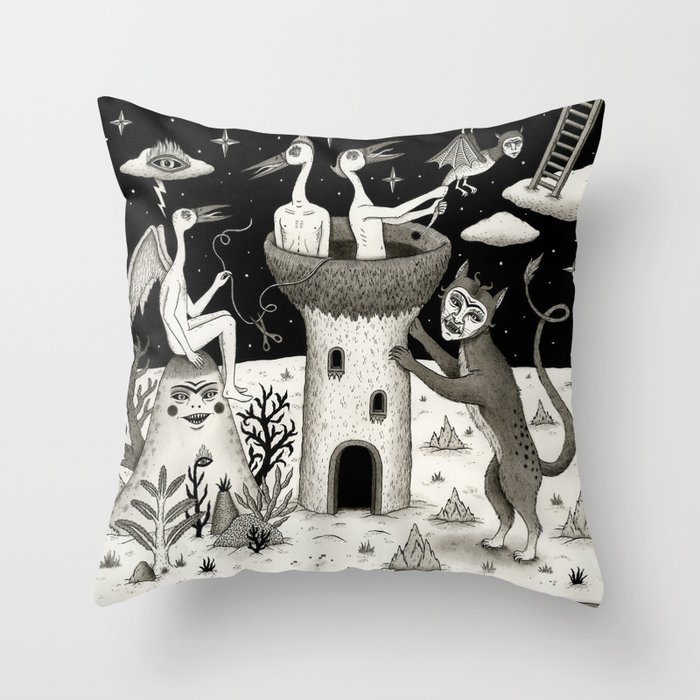 Scissors, String and Solitude  Throw Pillow