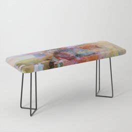 African Dye - Colorful Ink Paint Abstract Ethnic Tribal Art Pastel Bench