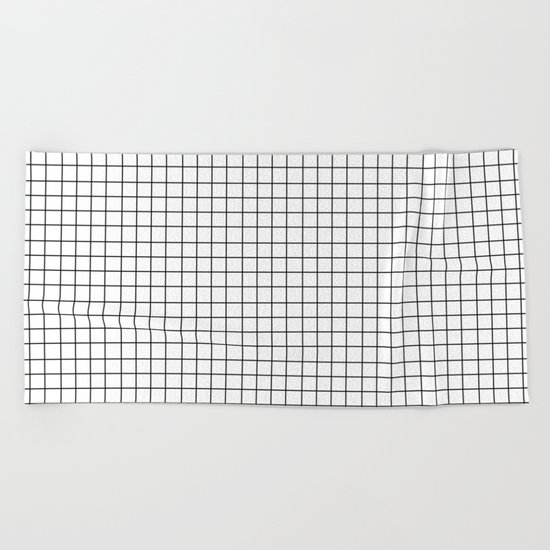 Grid (Black/White) Beach Towel