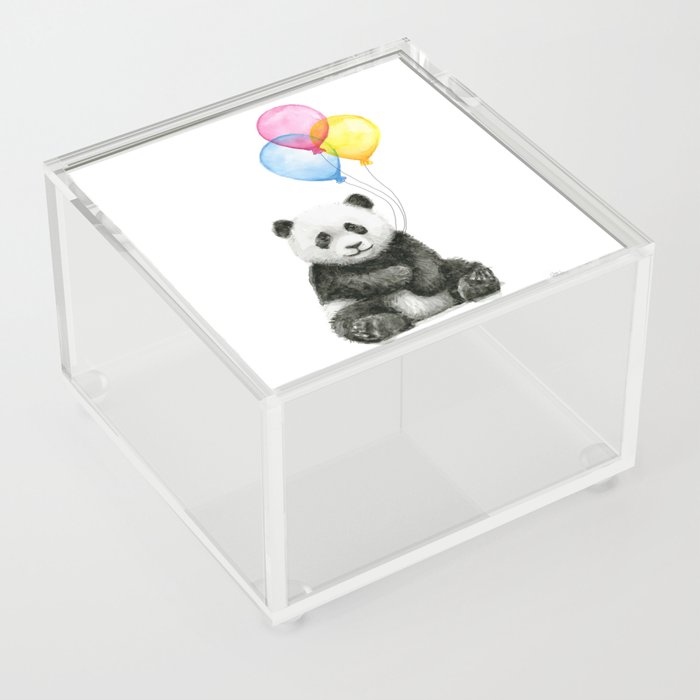Panda Baby with Balloons Acrylic Box