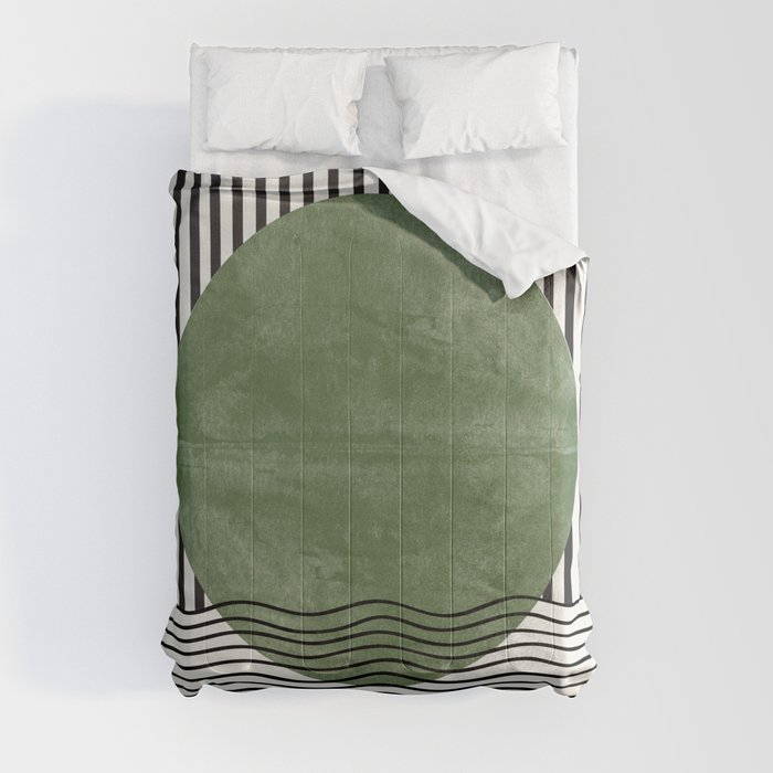 Abstract Modern Green Comforter