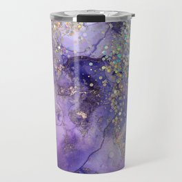 Watercolor Magic Travel Mug | Digital, Purple, Rainbow, Ink, Pattern, Magical, Abstract, Lilac, Glitter, Blue 