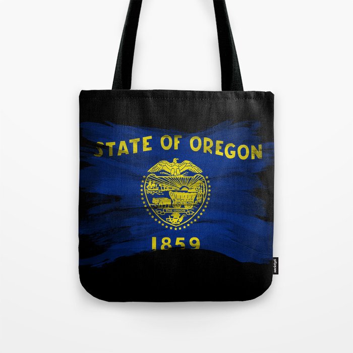 Oregon state flag brush stroke, Oregon flag background Tote Bag