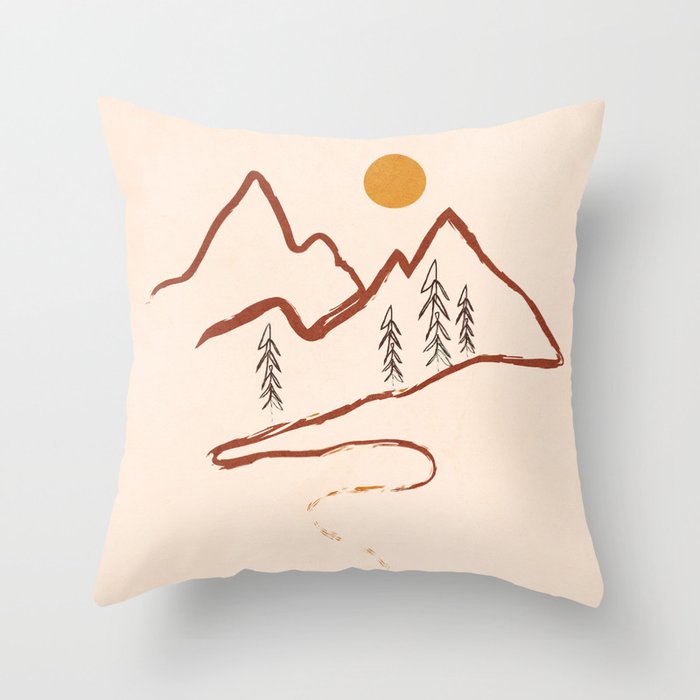 Mountain Minimal Throw Pillow
