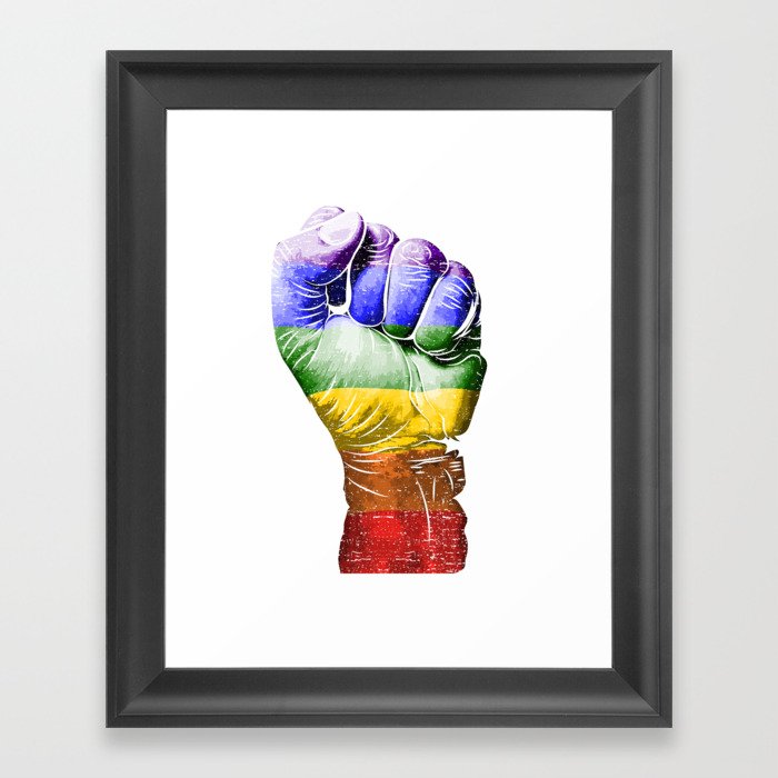 Resist Fist - Gay Rights LGBTQ Pride Protest T-Shirt Framed Art Print