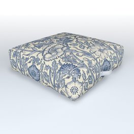 William Morris Pink and Rose China Blue Toile Outdoor Floor Cushion