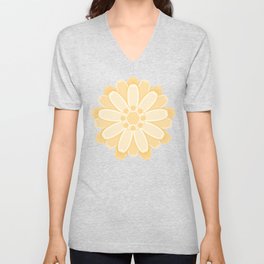 Yellow Pot Marigold Flower V Neck T Shirt
