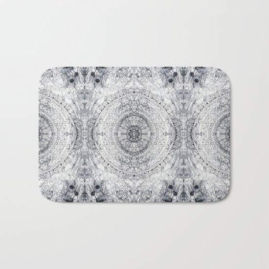 Black&white Mandala - & Grey Blue Bath Mat