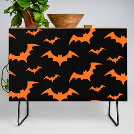 Halloween Bats Black & Orange Credenza