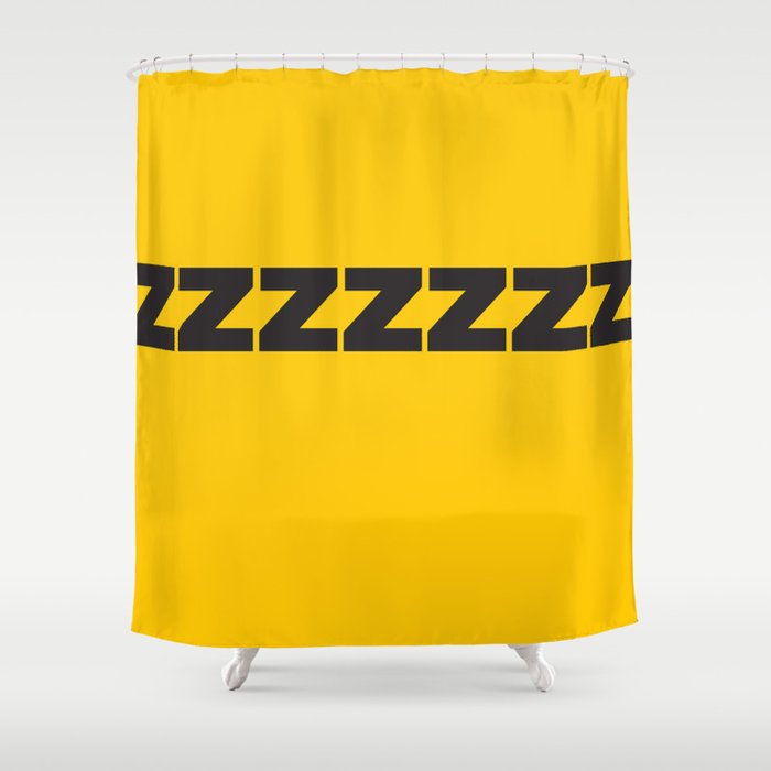 black and yellow shower curtain