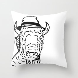 Bennet the Hipster Buffalo - Quirky Throw Pillow