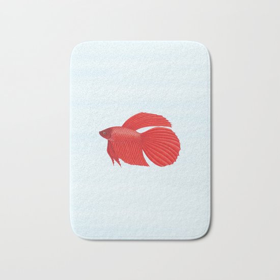 betta splendens red male Bath Mat