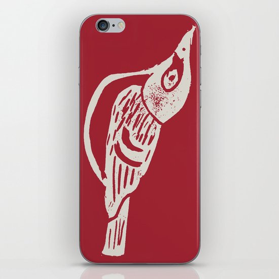 Black Capped Vireo - Hand Carved Stamp iPhone & iPod Skin