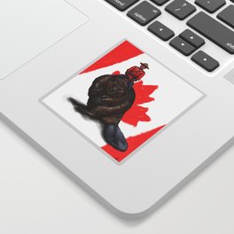 Canada, Mountie Riding a Giant Beaver Sticker