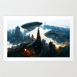 Postcards from the Future - Alien Metropolis Art Print