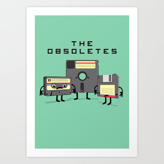 The Obsoletes (Retro Floppy Disk Cassette Tape) Art Print