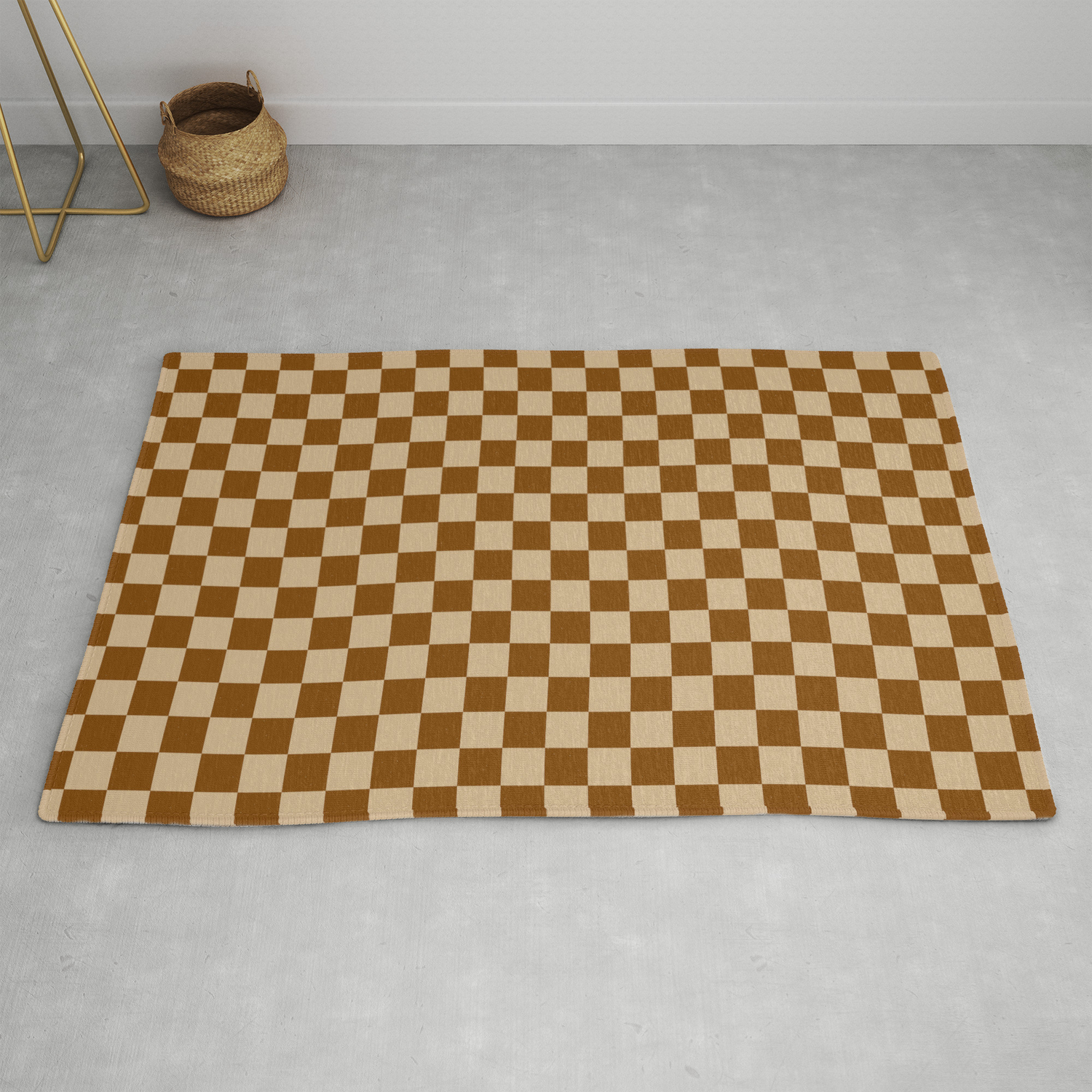 Chocolate Brown Checkerboard Rug, Chocolate Brown Area Rug 8 215 10