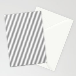 Charcoal Grey and White Micro Vertical Vintage English Country Cottage Ticking Stripe Stationery Card