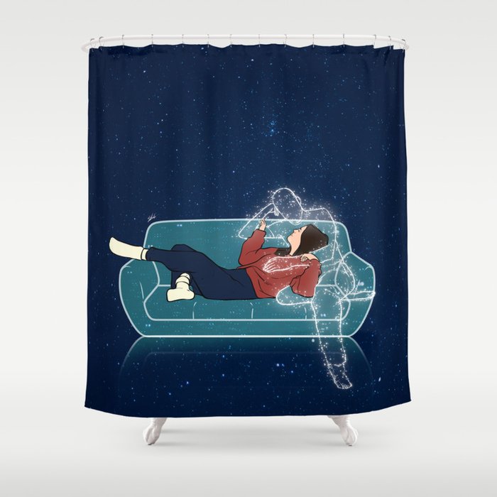 Love on the couch. Shower Curtain