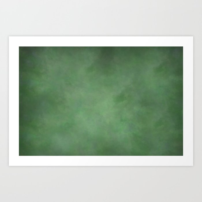 Abstract Soft Watercolor Gradient Ombre Blend 1 Deep Dark Green And Light Green Art Print By Pipafineart