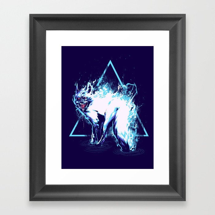 flaming Fox Framed Art Print