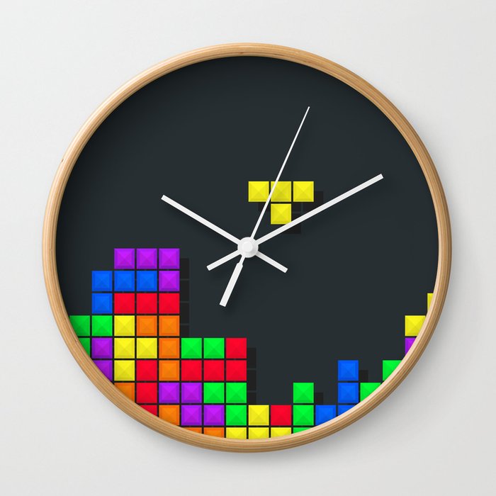 Tetris print design Wall Clock