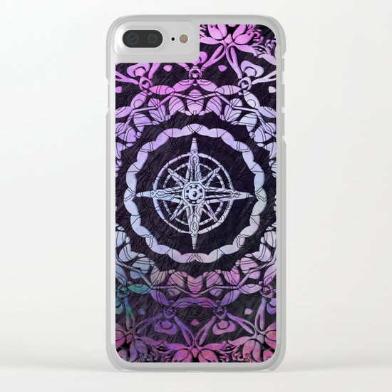 Dark Destination Mandala Clear iPhone Case