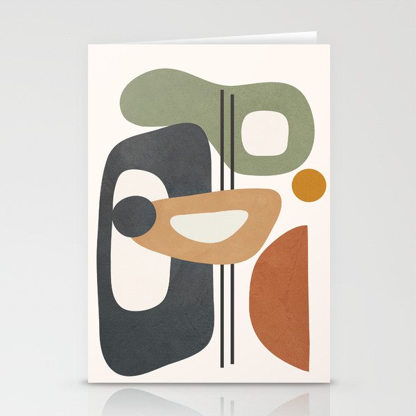 Modern Abstract Shapes 12 Stationery Cards