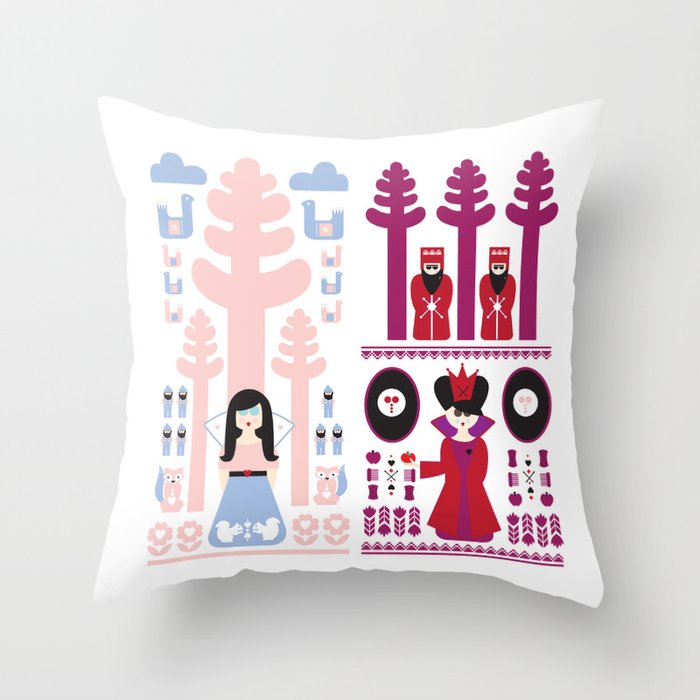 Good vs Evil: Snow White and the Evil Queen Throw Pillow