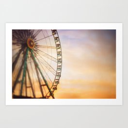 Ferriswheel at Hydepark | travel photography London | Sunset pastel Art Print