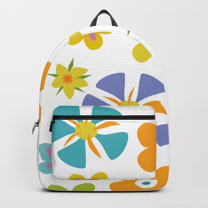 Whimsical Colorful Flowers Backpack