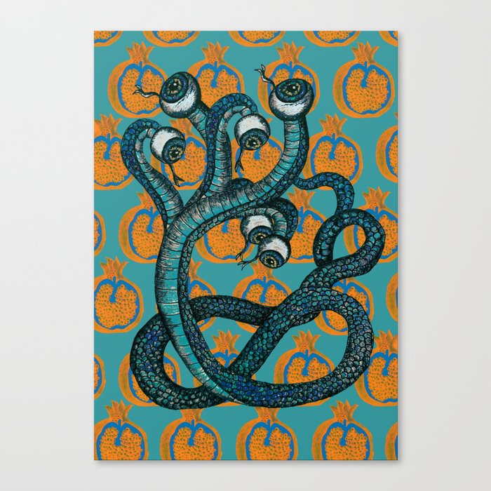Pomegranate Serpent  Canvas Print