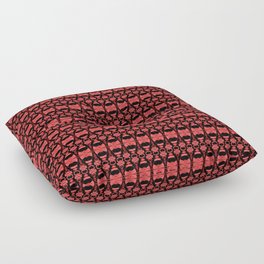 Dividers 02 in Red over Black Floor Pillow