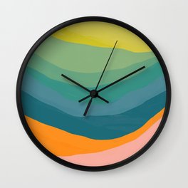 Waves Riding On Orange | Waves Texture Design Wall Clock