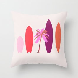 tropical surf Throw Pillow