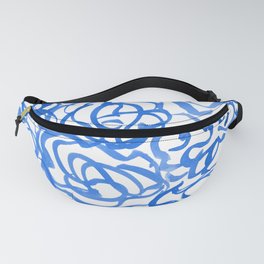Blue Watercolor Abstract Swirls Fanny Pack