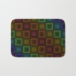 Rainbow Boxes Bath Mat | Square, Digital, Pride, Geometric, Edm, Graphicdesign, Illusion, Colorful, Trippy, Rainbow 