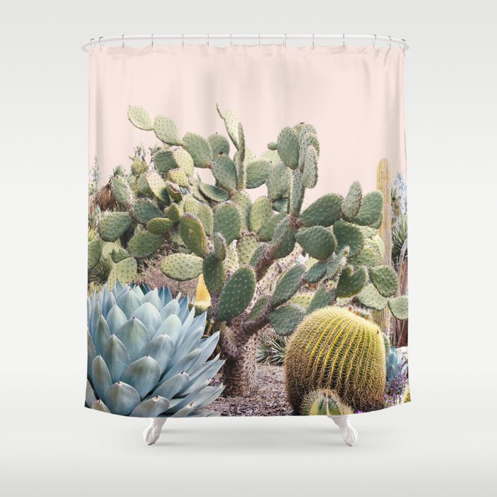 Vintage Desert Cactus Garden Shower Curtain