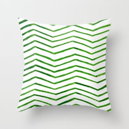 Zig Zag Chevron Stripe in green Throw Pillow