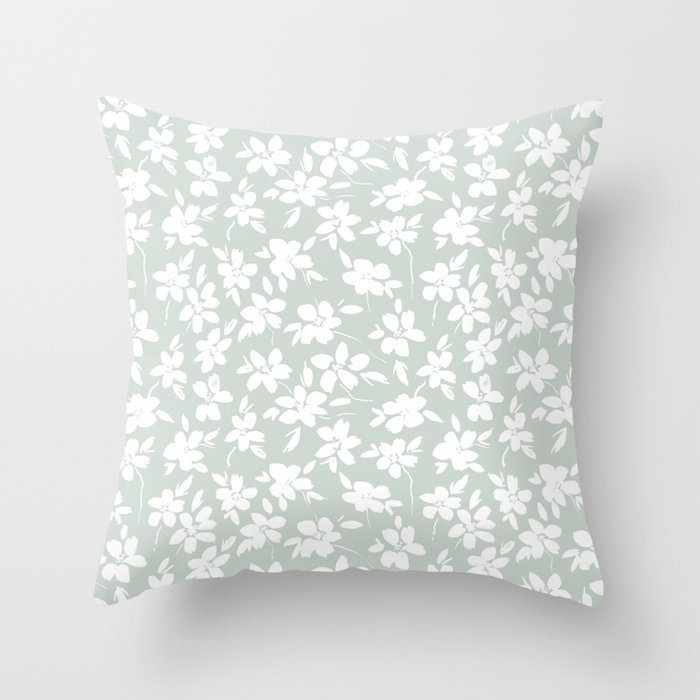 Spring mist in Blooming Sardinia Throw Pillow