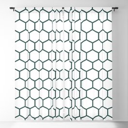 Honeycomb (Dark Green & White Pattern) Blackout Curtain