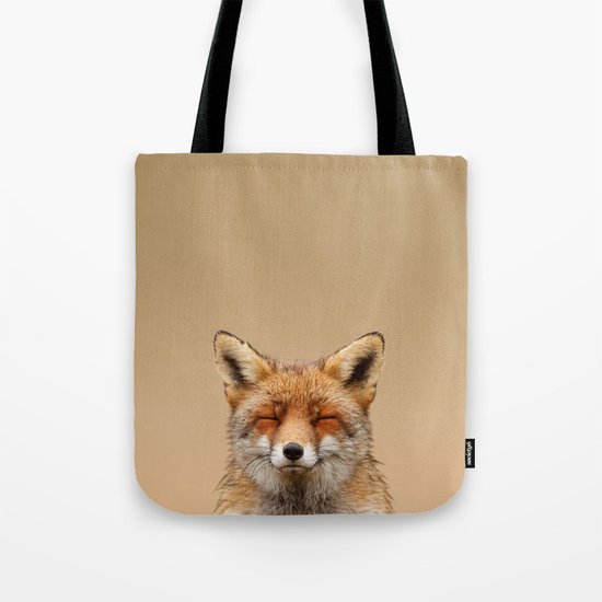 Zen Fox (Red Fox smiling) Tote Bag