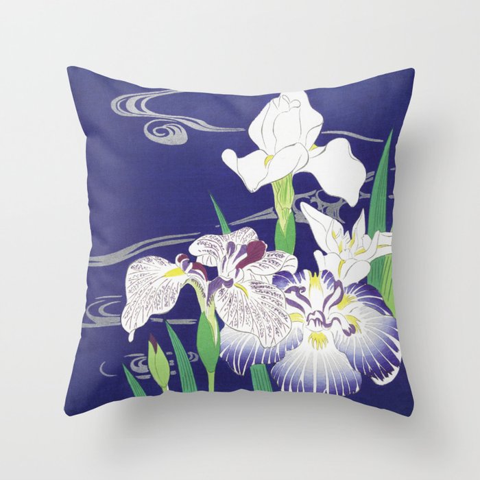 Irises (1890–1900) by Kogyo Tsukioka Throw Pillow