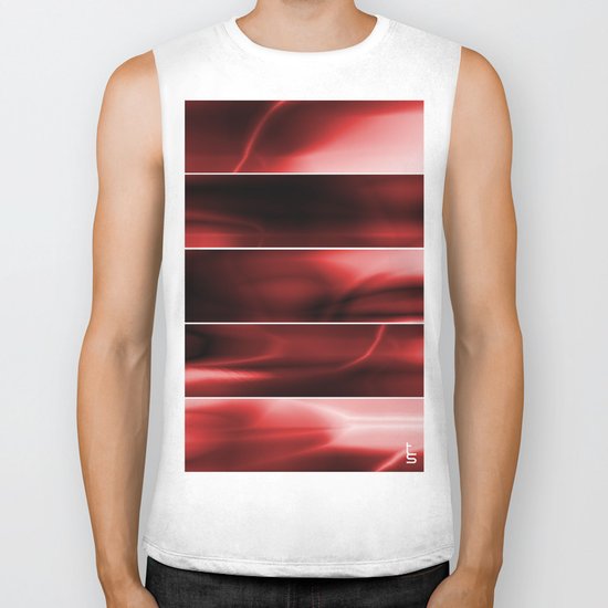Red Plasma Storm (Five Panels Series) Biker Tank