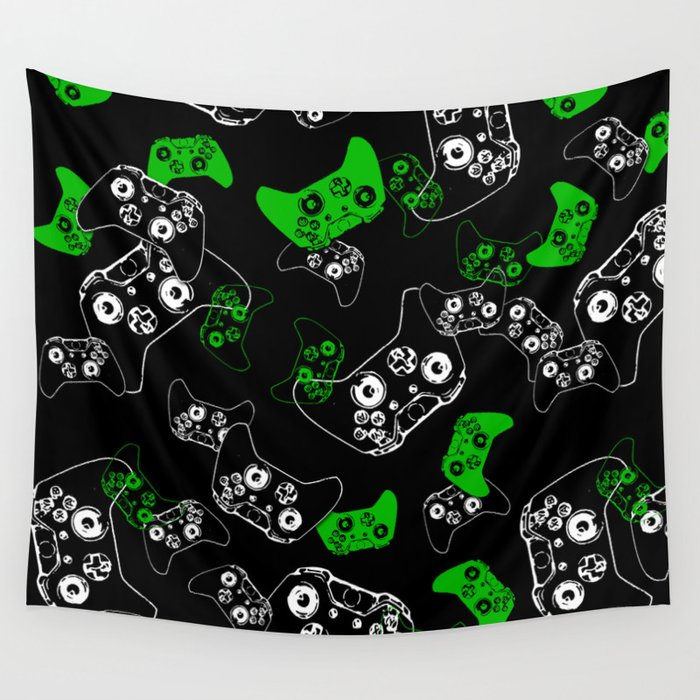 black and green tapestry