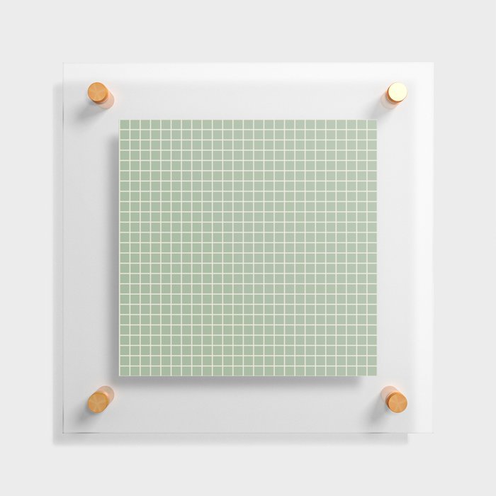 Grid Lines Pastel Green Geometric Floating Acrylic Print