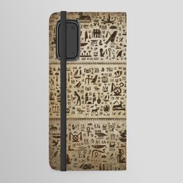 Ancient Egyptian hieroglyphs - Vintage and gold Android Wallet Case