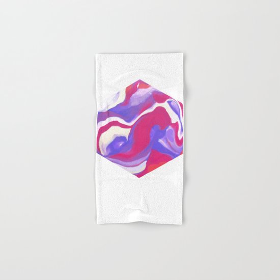 Marbling Purple Hexagon Hand & Bath Towel