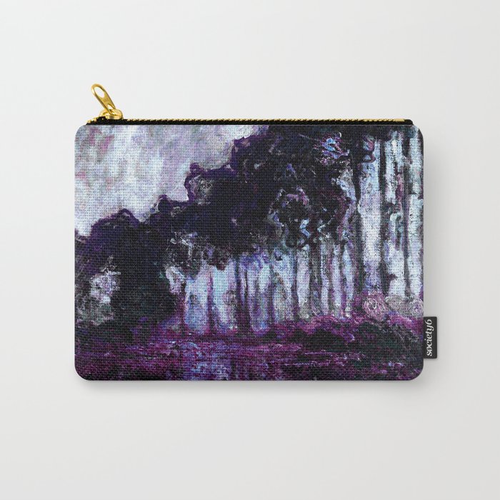 Monet : Poplars Purple Violet Indigo Carry-All Pouch